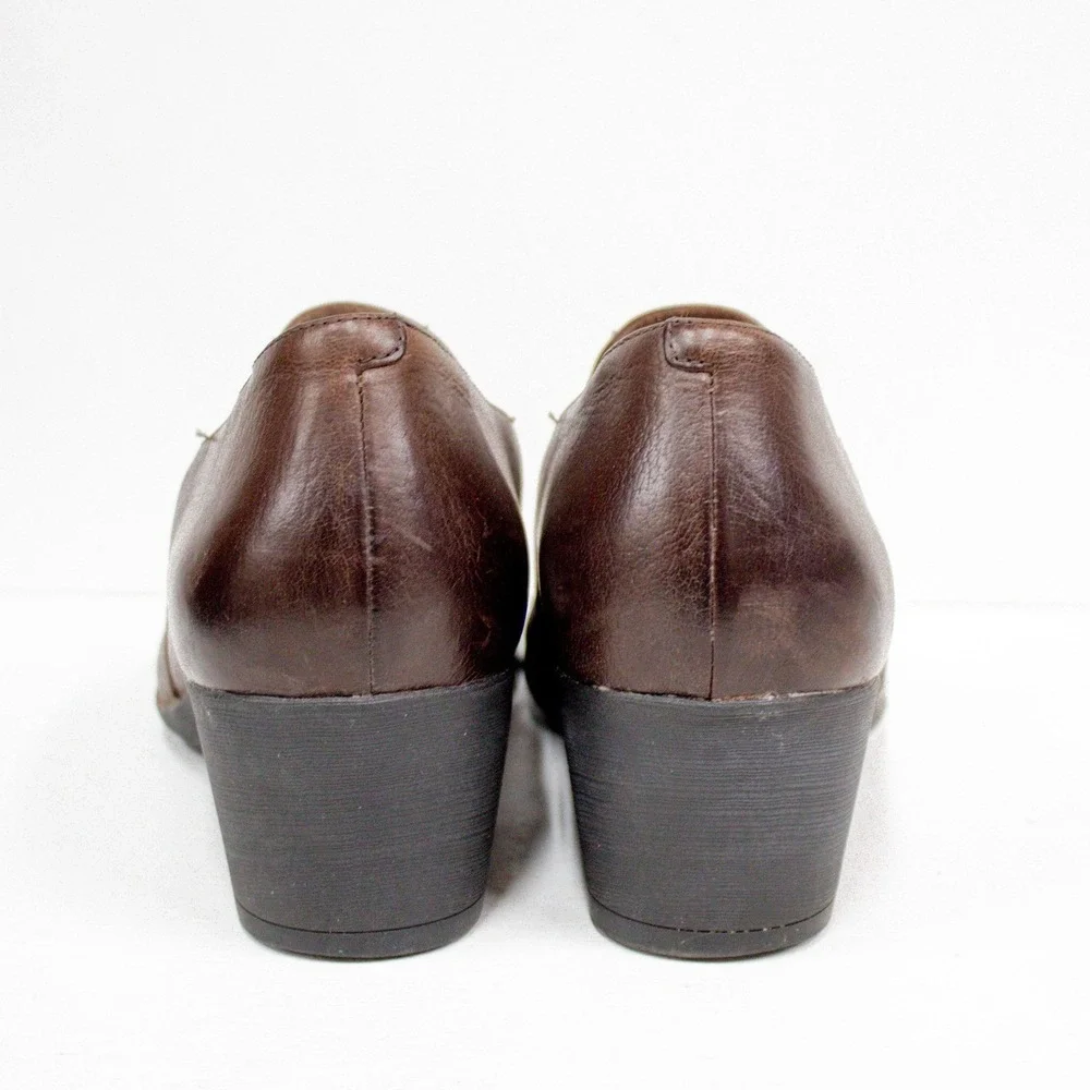 Dansko Robin Chocolate Burnished Leather Low Heel Slip-On Shoes